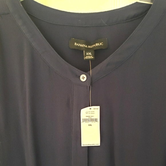 Banana Republic Navy Blue Blouse NWT - Picture 2 of 8